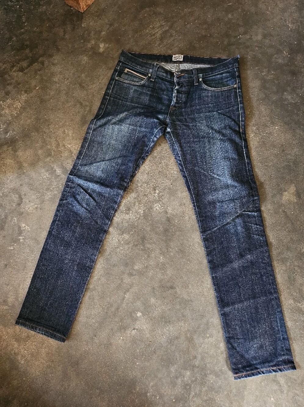 Naked & Famous Men's Super Skinny Guy Dark Blue Slim Fit Jeans 32 32